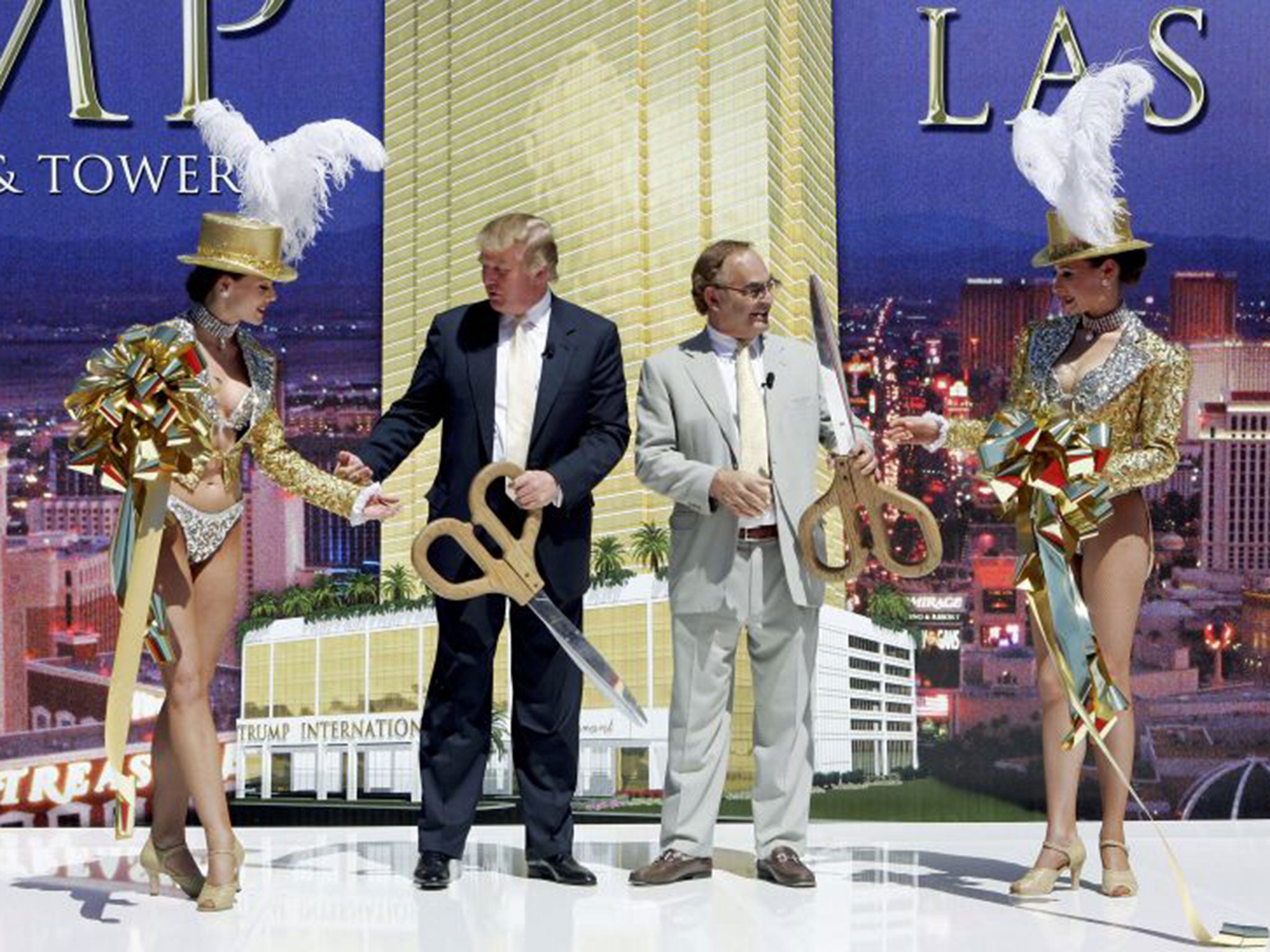 Donald Trump with Trump Tower co-owner Phillip Ruffin in Las Vegas in 2005