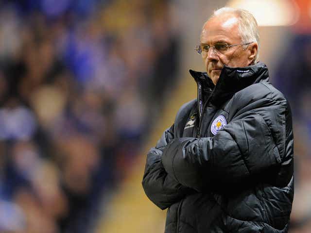 Sven-Göran Eriksson watches on while in charge of Leicester City