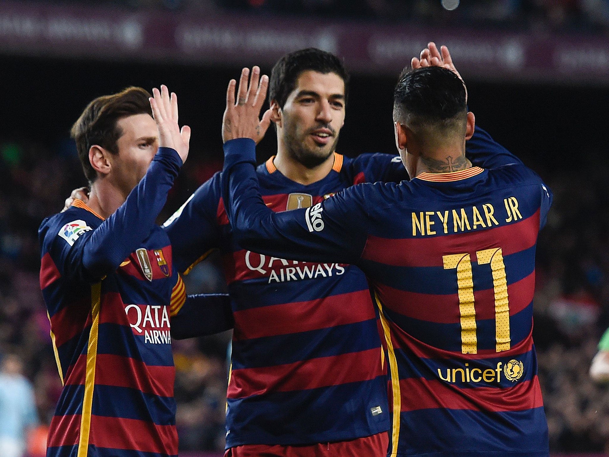 Lionel Messi, Luis Suarez and Neymar
