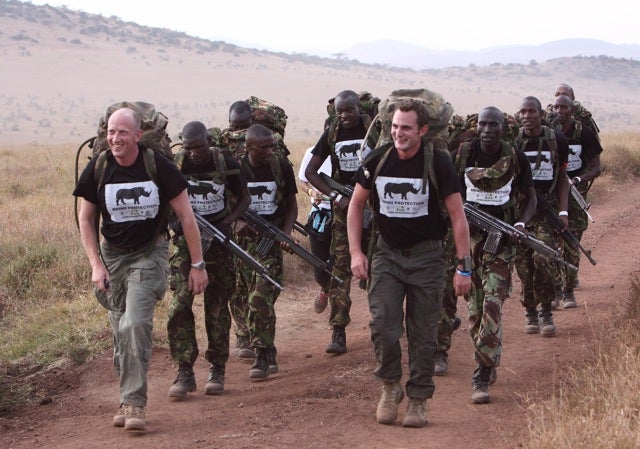 Members of Northern Kenya Antipoaching units on a training run