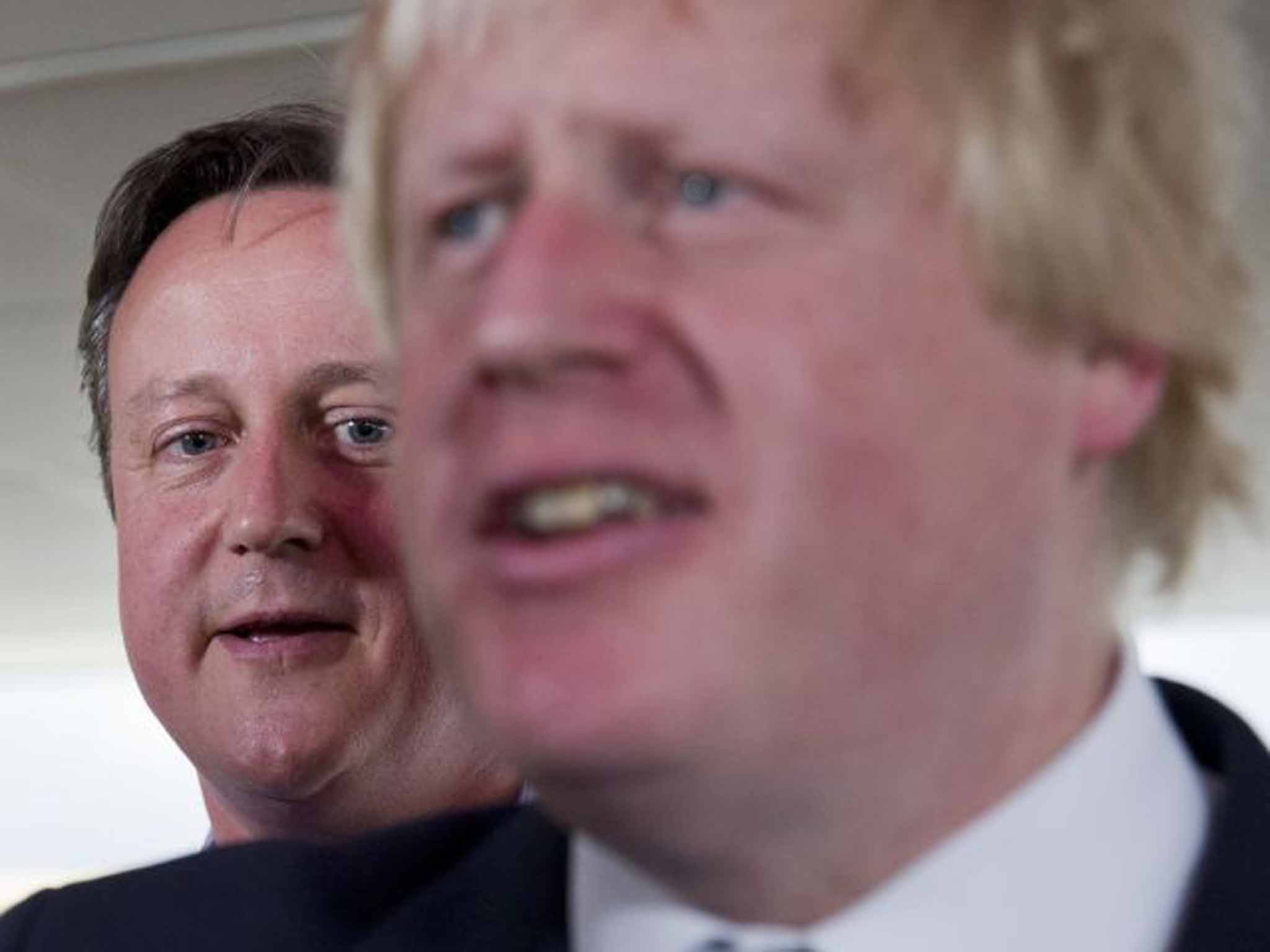 Behind you: Johnson was two years ahead of Cameron at Eton, which must make his leadership irksome
