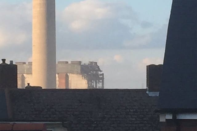 Didcot Power station seen after the explosion