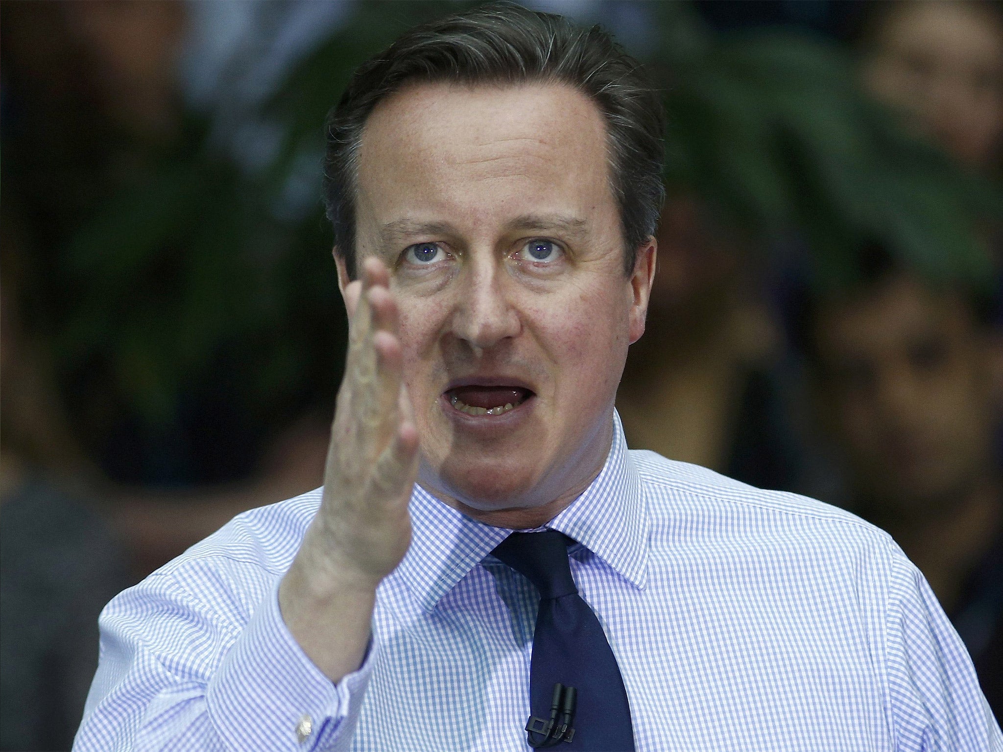 The Prime Minister makes the case for Britain remaining in the EU, at a call centre in Slough (Getty)