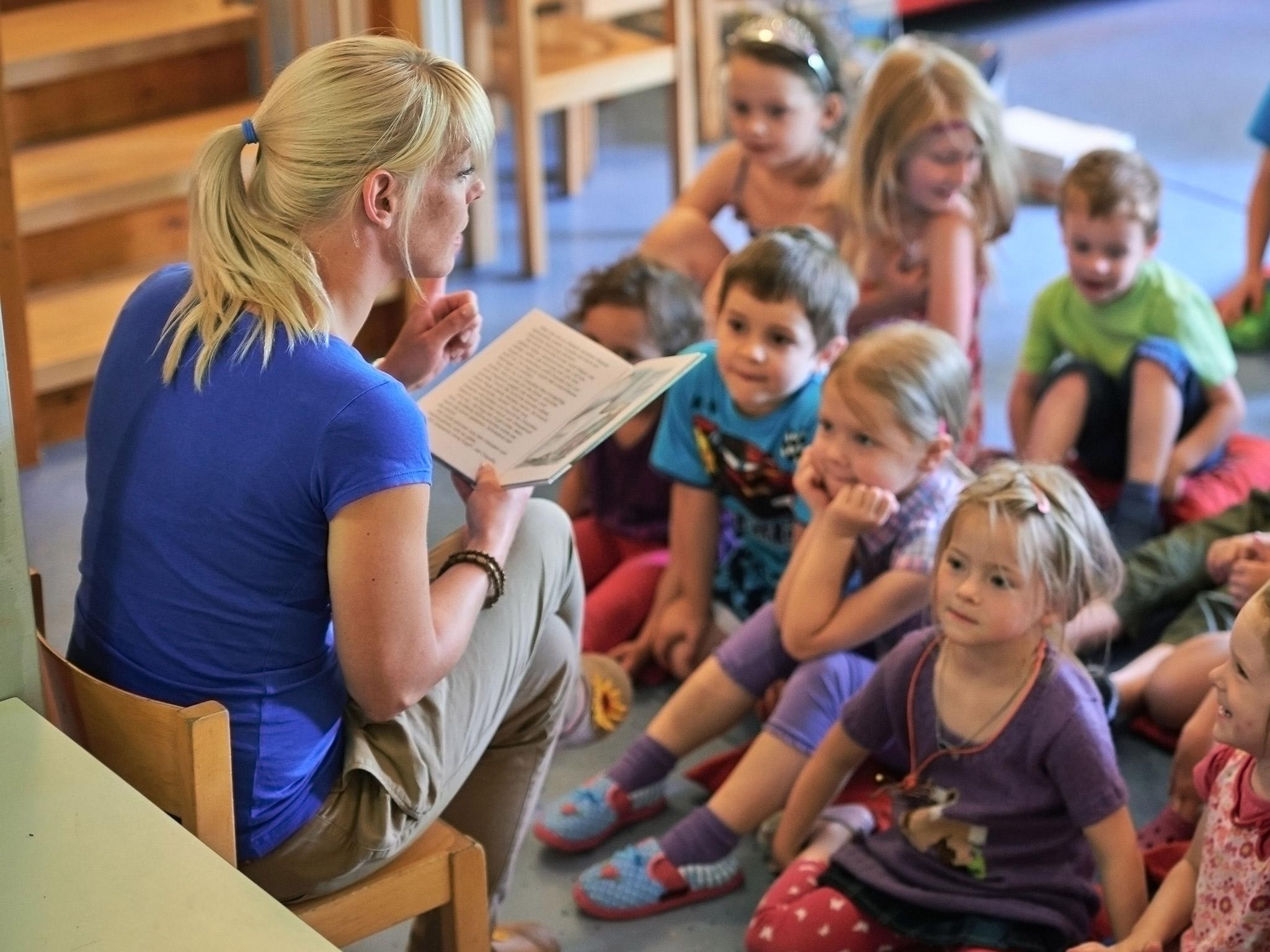 researchers found two and three-year-olds tend to be more stimulated at nursery due to the interaction with new children and adults