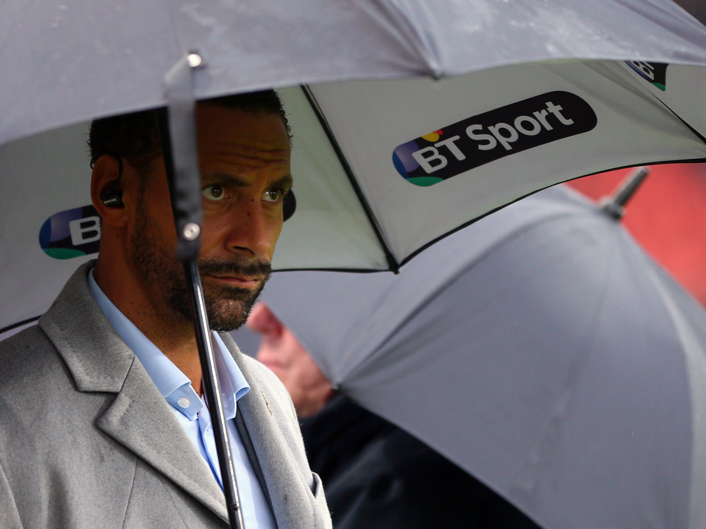 Former Leeds United and Manchester United defender Rio Ferdinand on duty for BT Sport