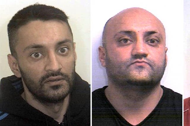 From the left: Brothers Arshid, Basharat and Bannaras Hussain, who have been found guilty of a range of offences involving the sexual exploitation of teenage girls in Rotherham