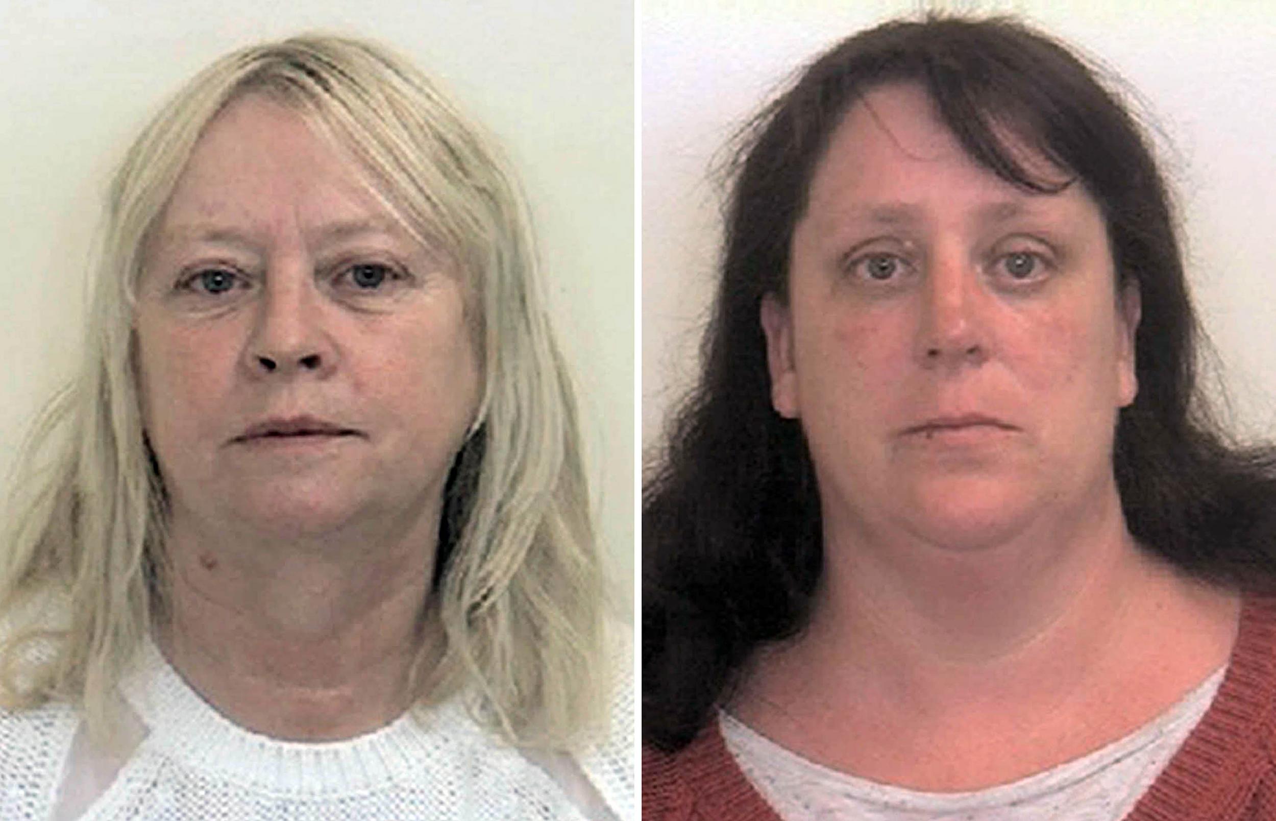 Karen MacGregor, 58, (left) and Shelley Davies, 40, who have been found guilty of conspiracy to procure prostitutes and false imprisonment