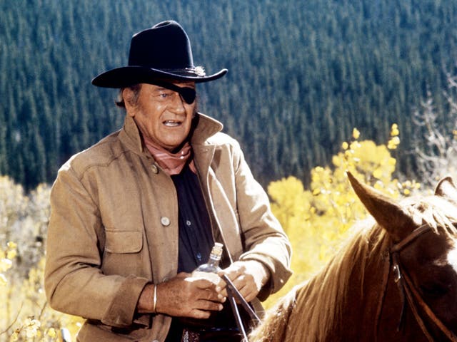 John Wayne as Rooster Cogburn in the 1969 film version of Charles Portis' novel