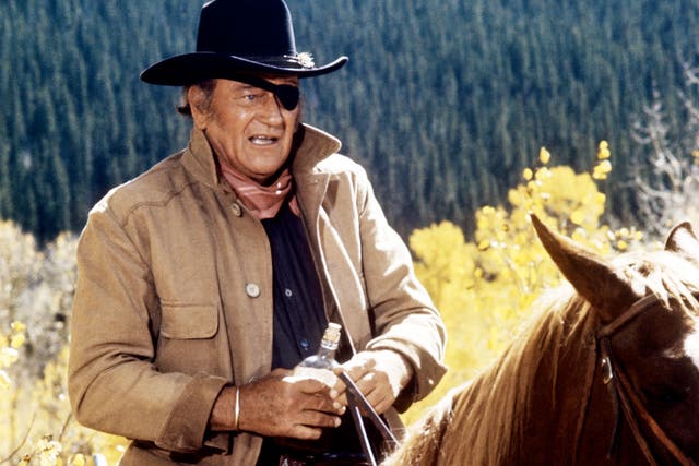 John Wayne as Rooster Cogburn in the 1969 film version of Charles Portis' novel