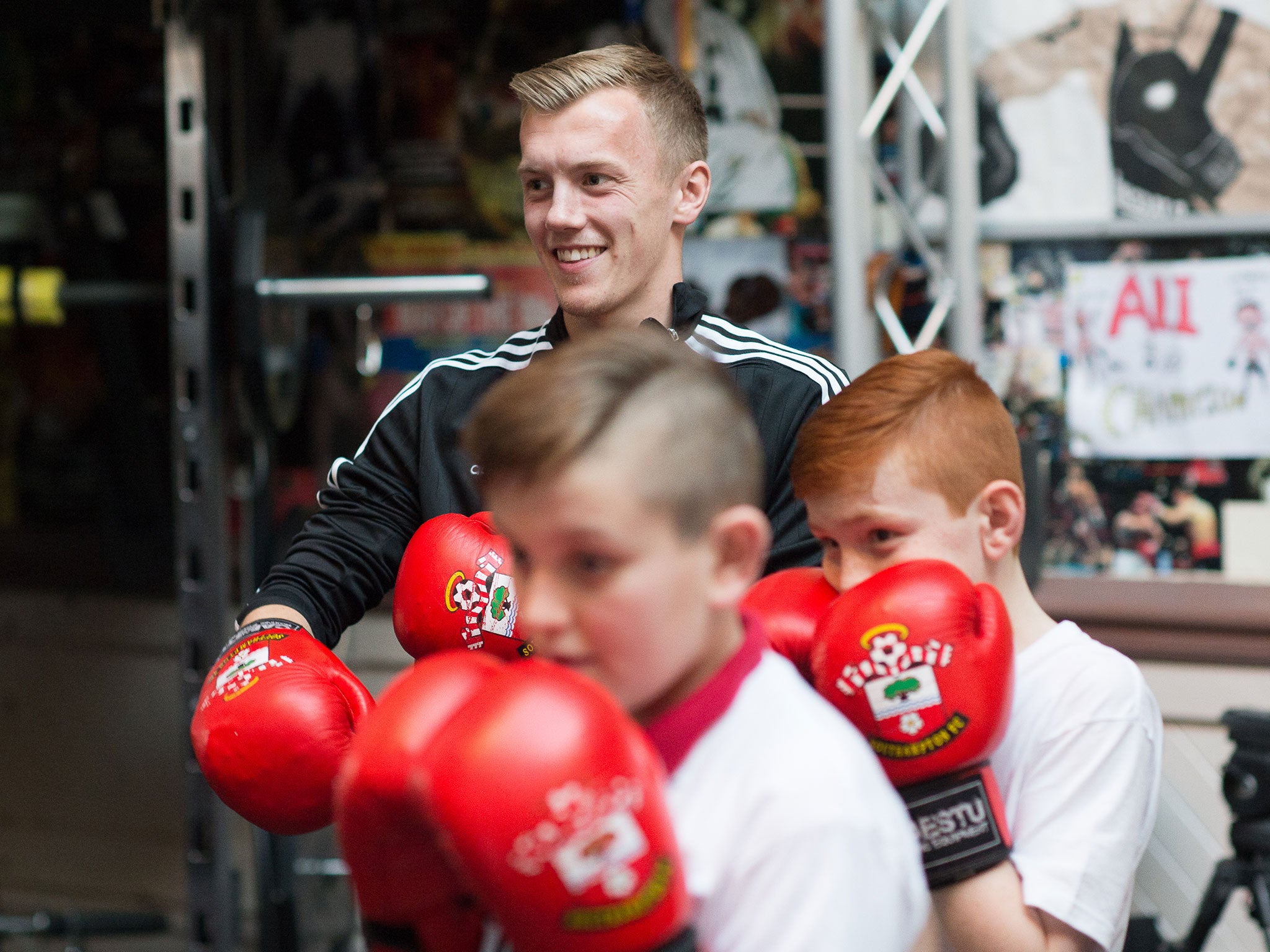 James Ward-Prowse with some of the kids from the Saints Connect initiative