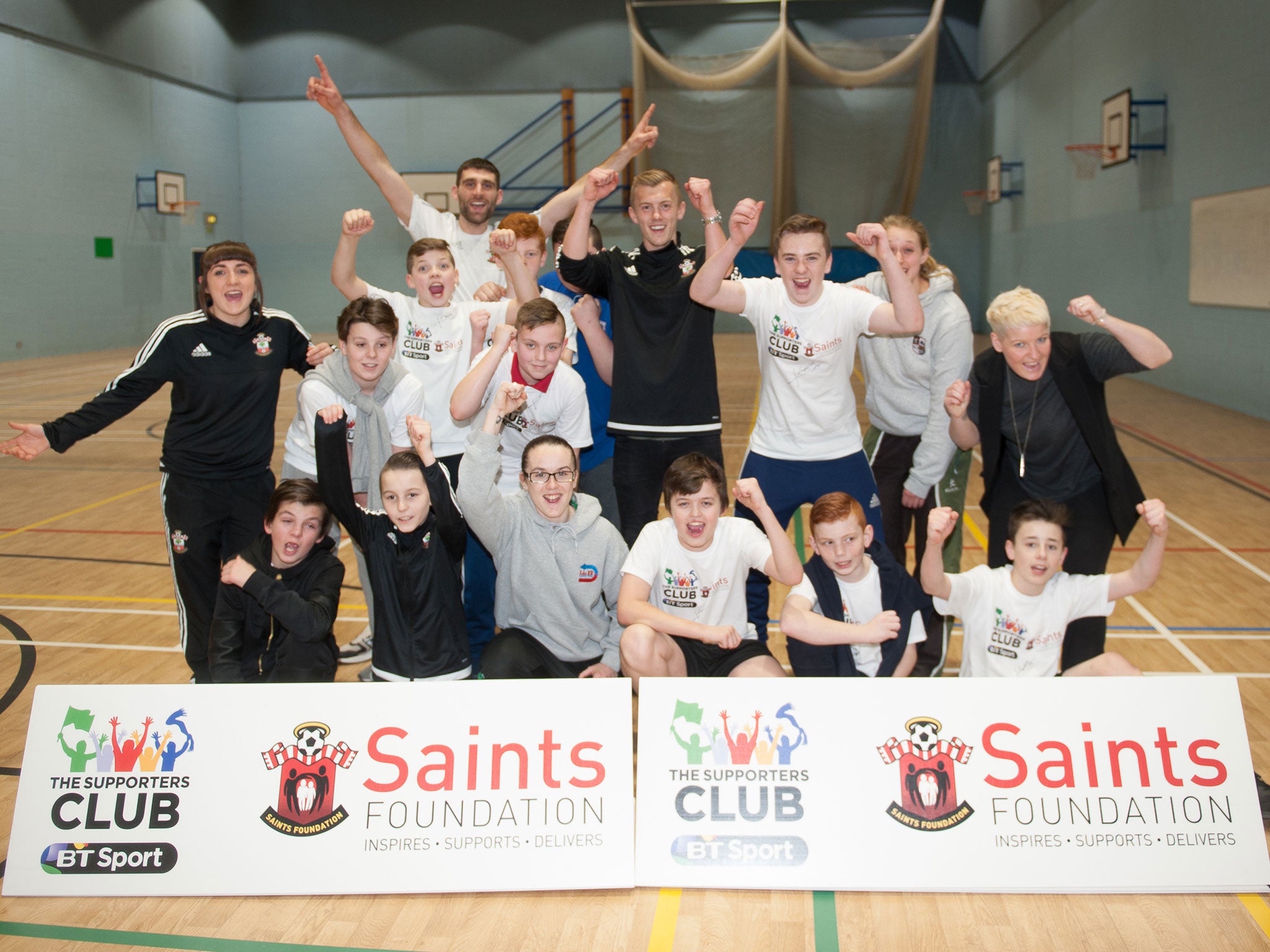 James Ward-Prowse with some of the kids from the Saints Connect initiative