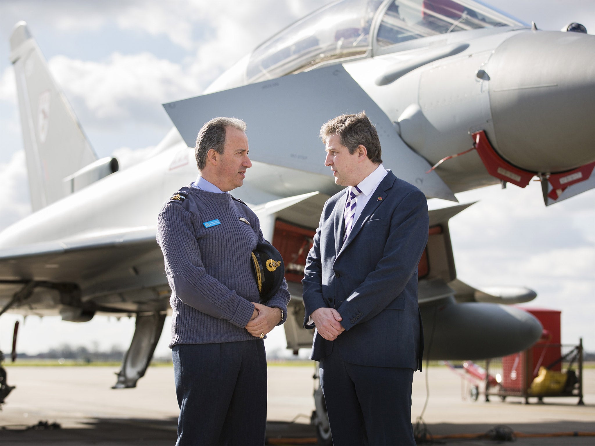 Air Commodore Chris Luck (left) and Gary Headland, chief executive of the Lincoln College Group