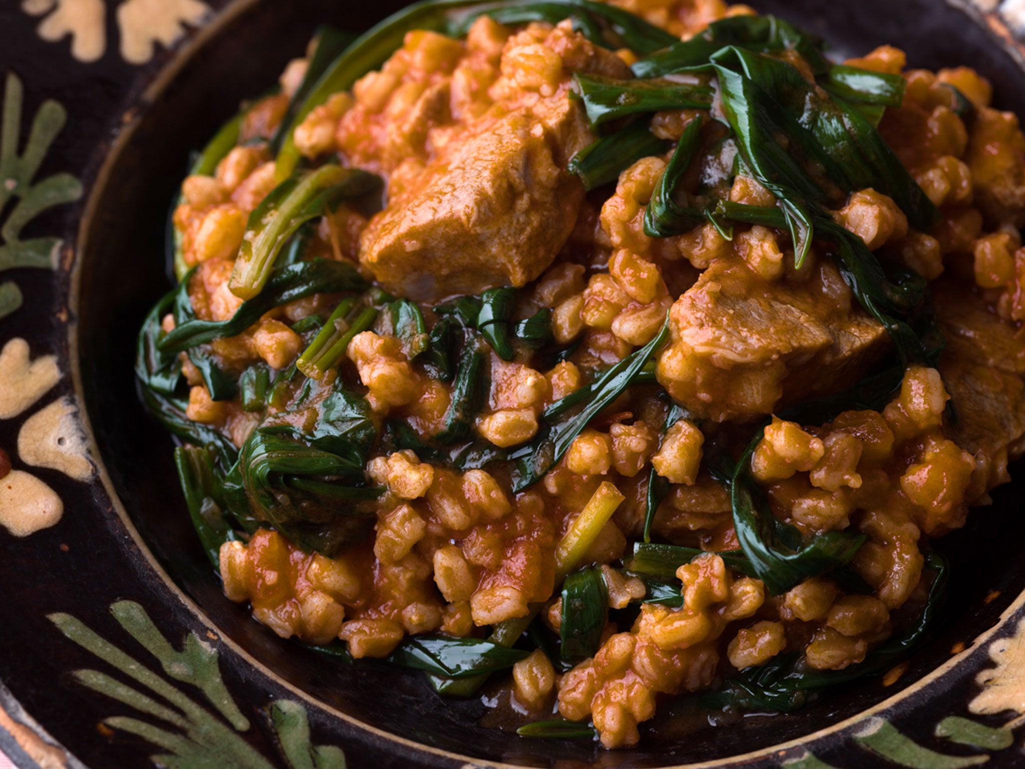 Lamb and wild garlic freekeh