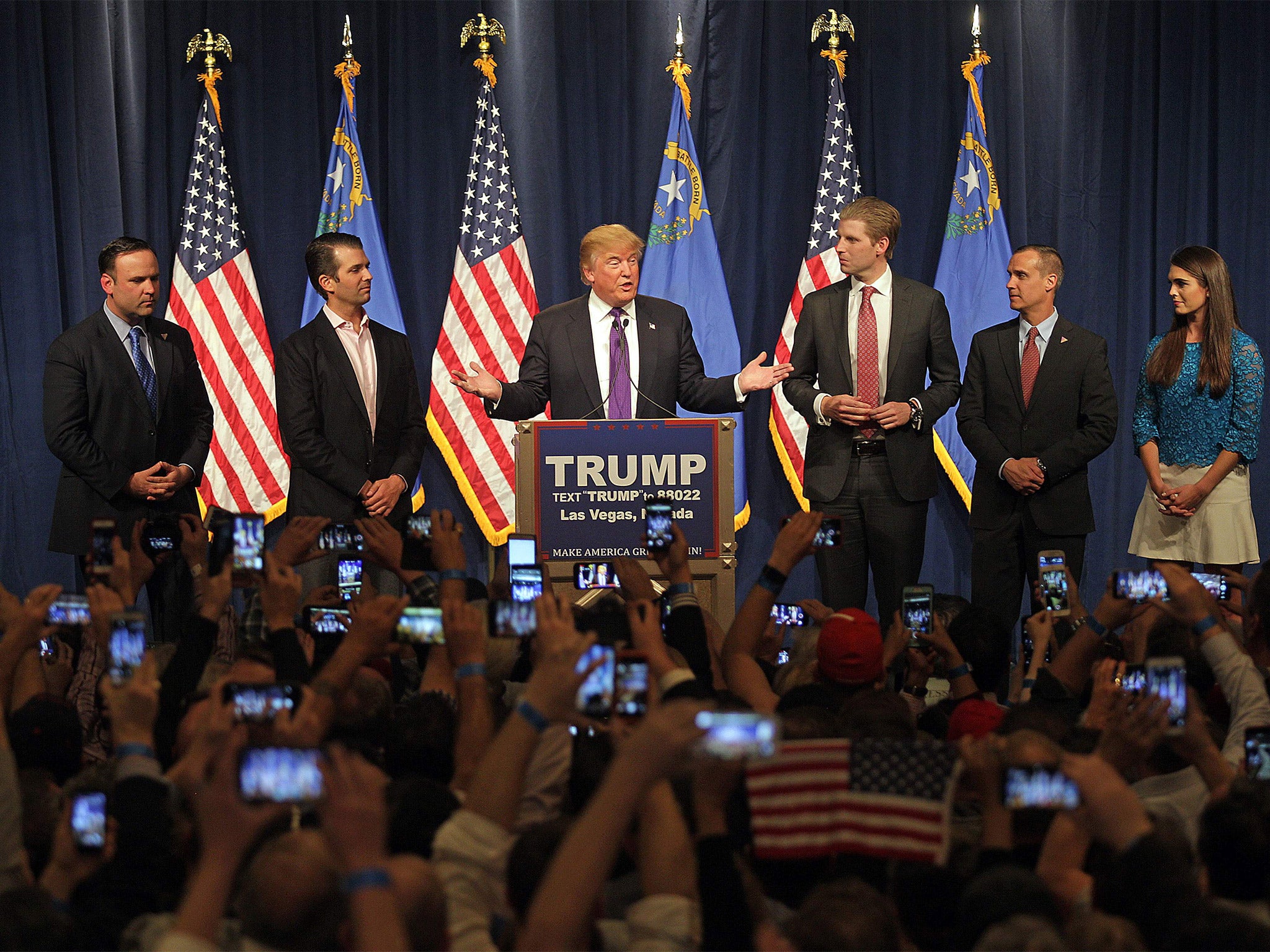 Donald Trump spoke to supporters in a Las Vegas casino after his Nevada triumph