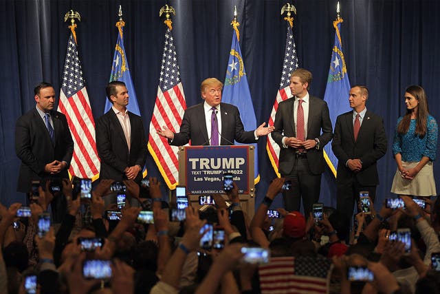 Donald Trump spoke to supporters in a Las Vegas casino after his Nevada triumph