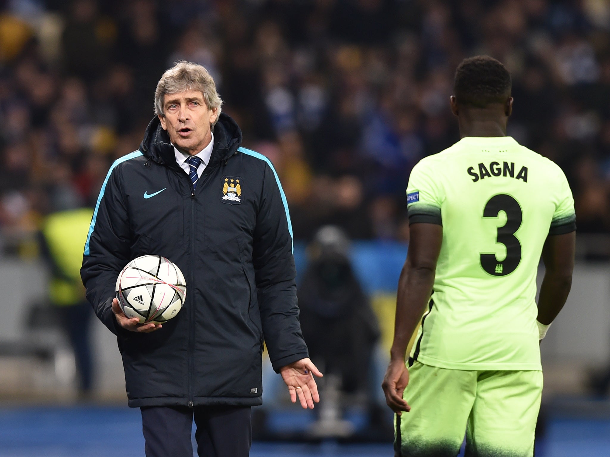 Manuel Pellegrini looks on from the touchline