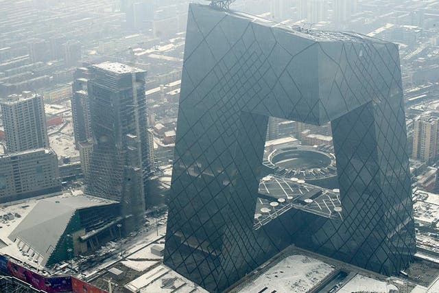 The China Central Television building in Beijing