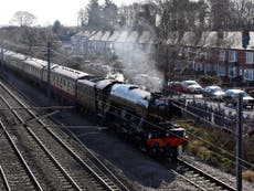 Flying Scotsman forced to stop by 'rampant' trespassers on track