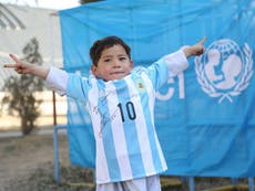 Read more

Five-year-old Murtaza Ahmadi receives real Lionel Messi football shirt