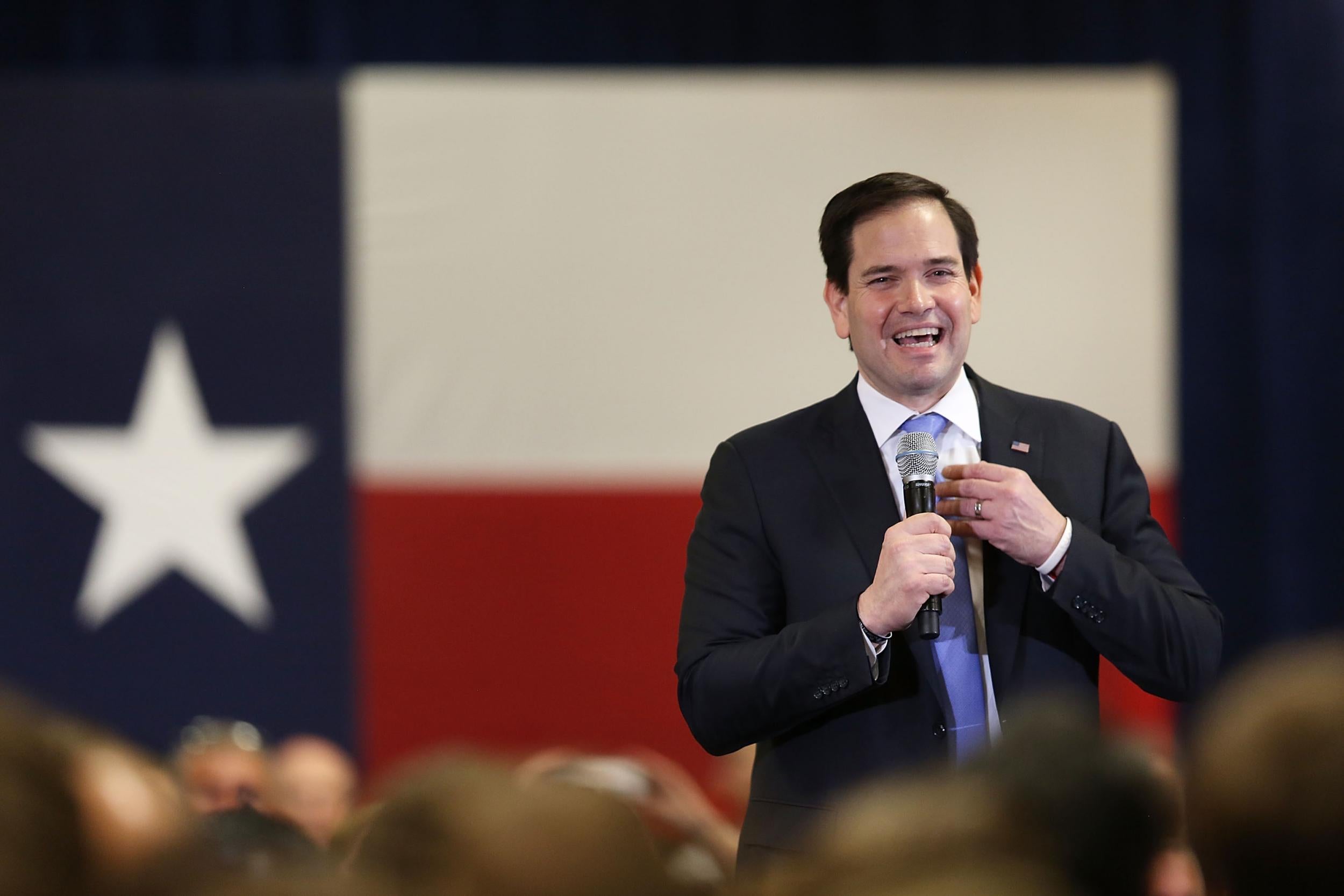 Rubio in Texas - a state that could suit him if Cruz, a Texan senator, wasn't still in the race.