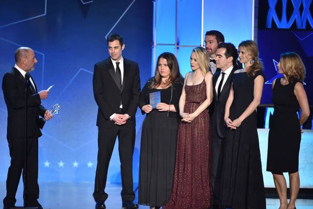 Making the cut: film producer Steve Golin and others who worked on ‘Spotlight’ accepted the Best Picture award for at the 21st Annual Critics’ Choice Awards in January
