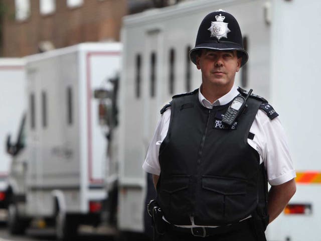 Serco security vans line the streets of Westminster