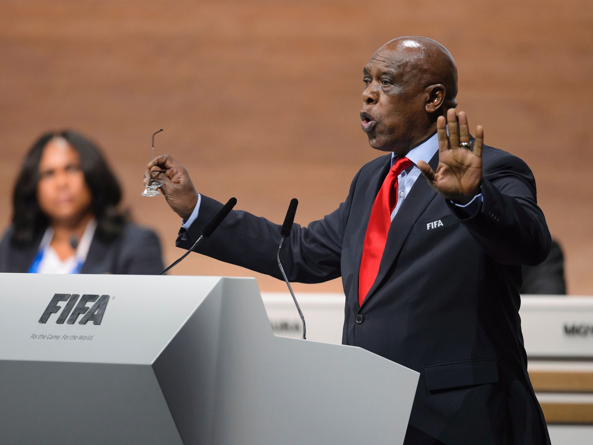 Tokyo Sexwale during his speech to Fifa's Extraordinary Congress