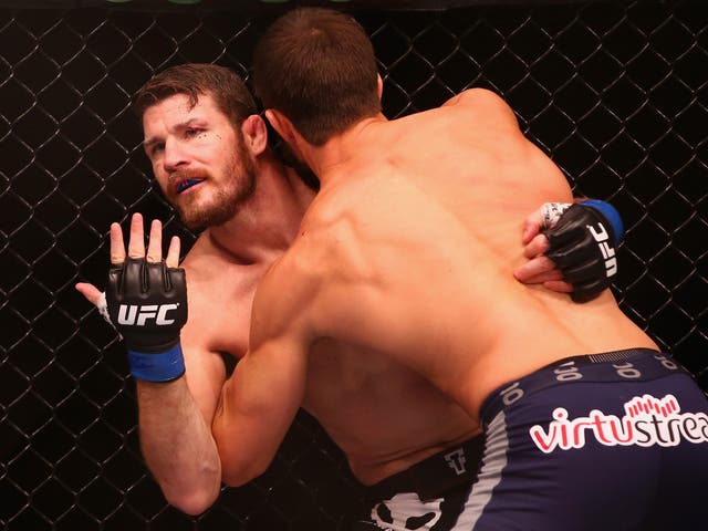 Michael Bisping during his fight with Luke Rockhold