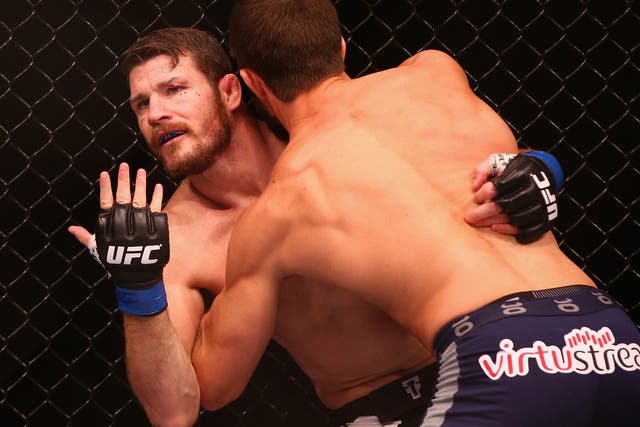 Michael Bisping during his fight with Luke Rockhold