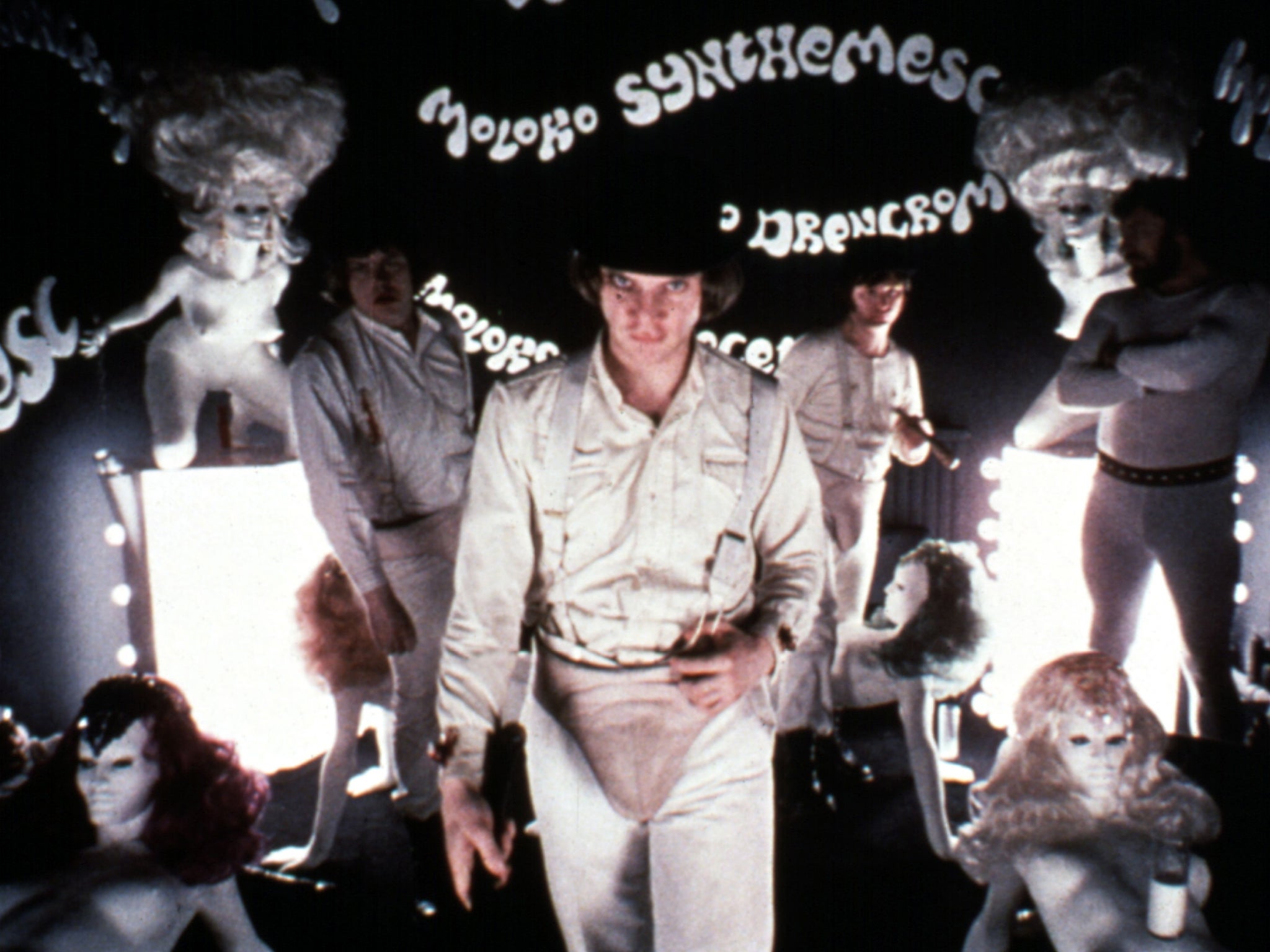 Malcolm McDowell as Alex, leader of the Droogs in ‘A Clockwork Orange’ (Moviestore Collection/Rex/Shutterstock)