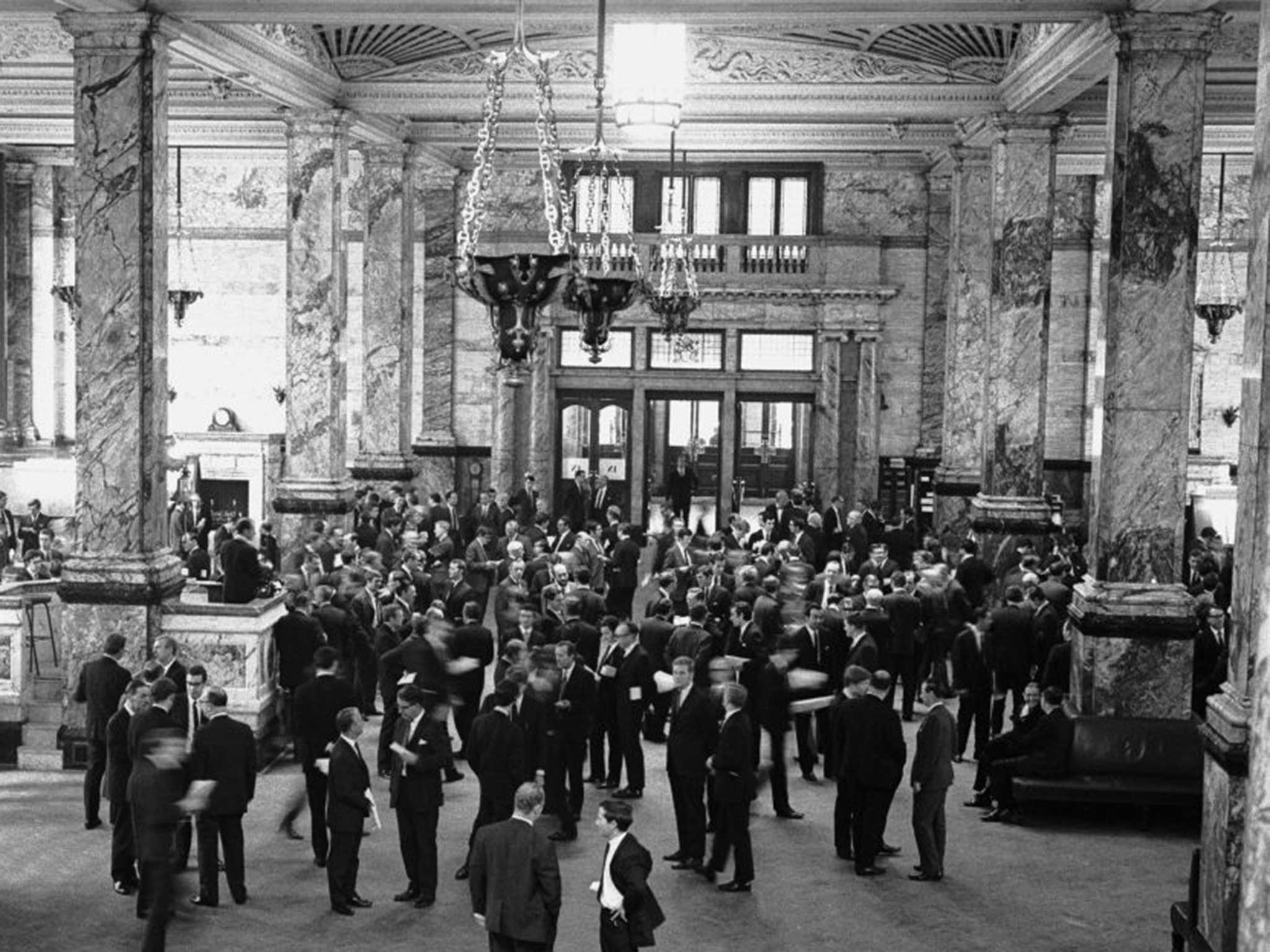 Traders at the Baltic Exchange in 1969 - the market is now open to offers