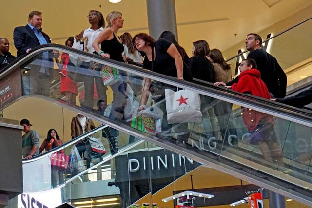 Shoppers in the North County Fair Mall, California