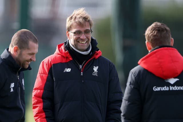 Liverpool manager Jurgen Klopp during a training session ahead of the Capital One Cup Final