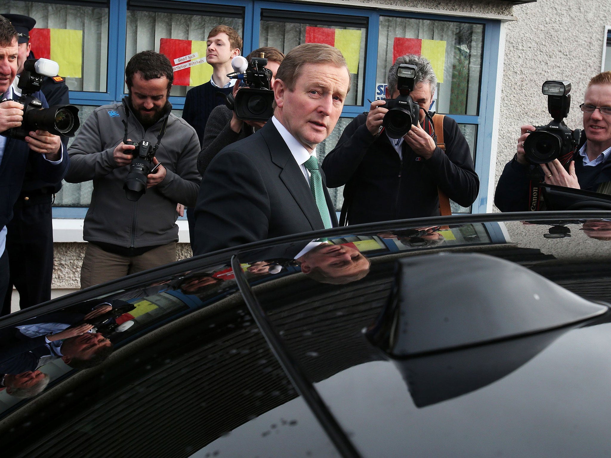 Irish Taoiseach Enda Kenny leaves the polling station in Castlebar, Mayo