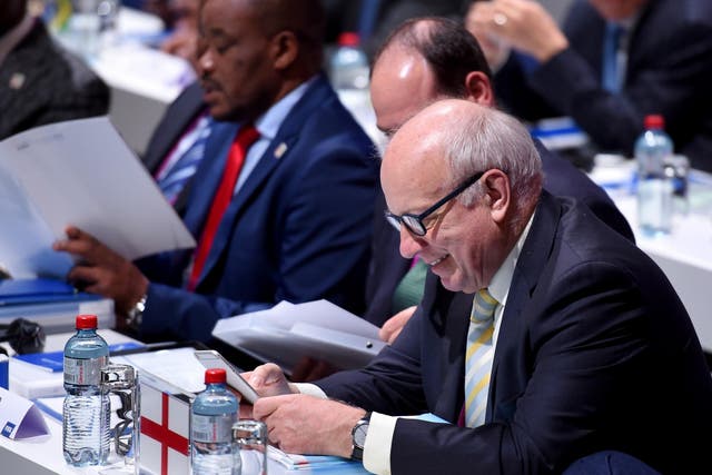 Greg Dyke, FA chairman, at the Fifa presidential election