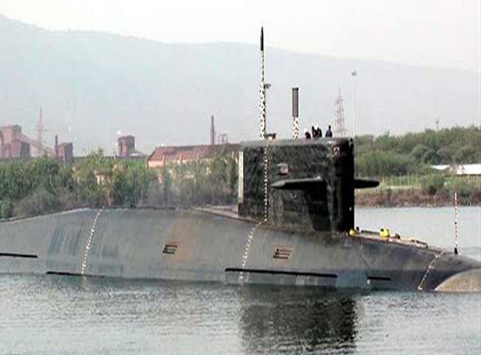 INS Arihant during sea trials, December 2014