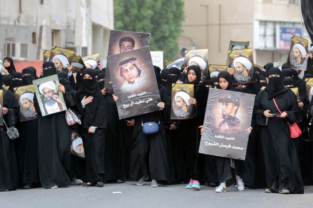 Shia women demonstrate in Eastern Province in January