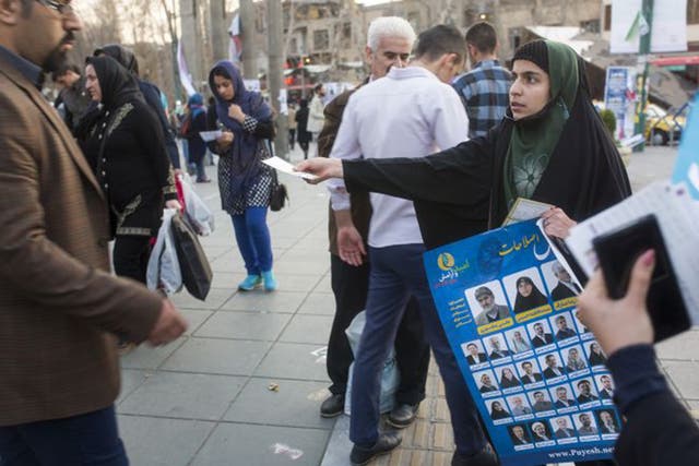 Electioneering in Tehran, the city considered a poltical bellwether