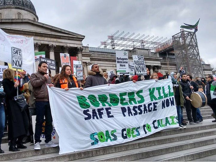 A march in London linked up with the CND anti-Trident rally in Trafalgar Square