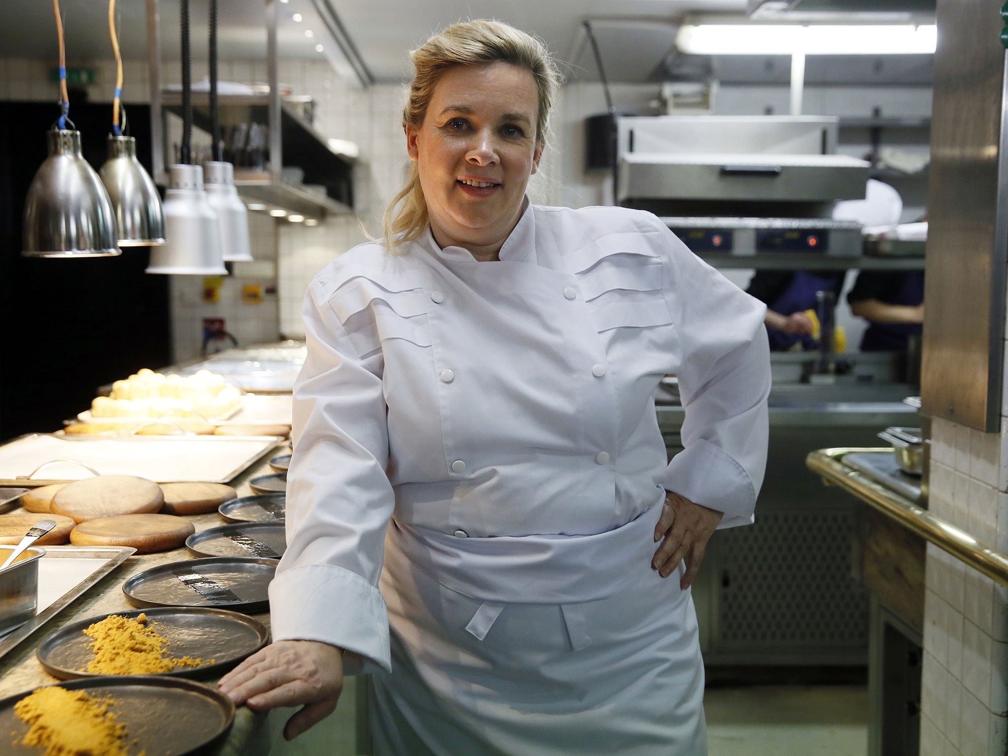 Hélène Darroze in the kitchen of her Paris restaurant. She also has a restaurant at The Connaught in London
