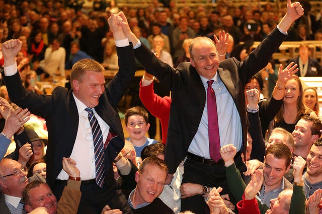 Fianna Fail’s Micheál Martin, right  and Michael McGrath, elected in Cork