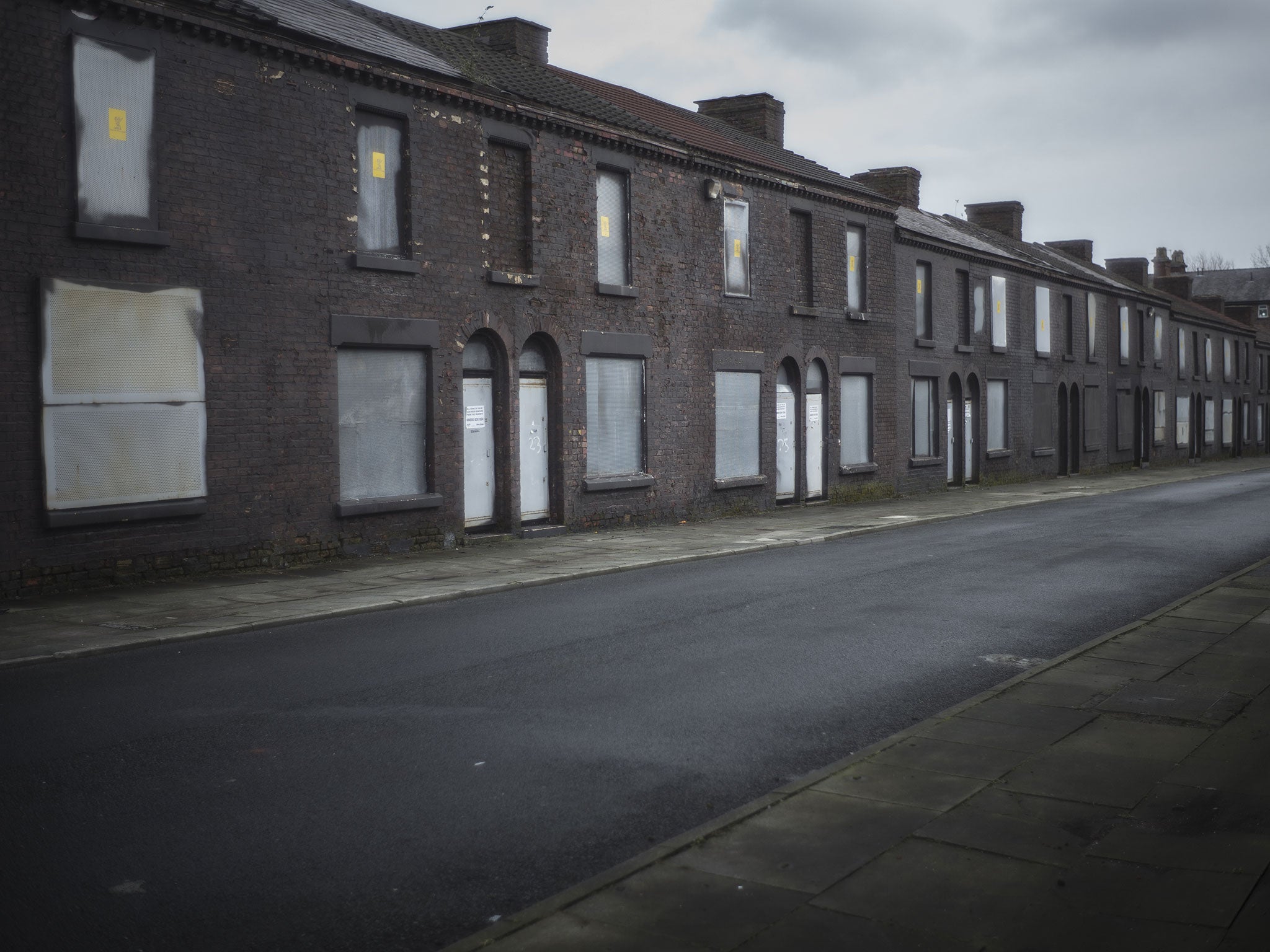 Derelict homes wait for their fate in Toxteth, Liverpool