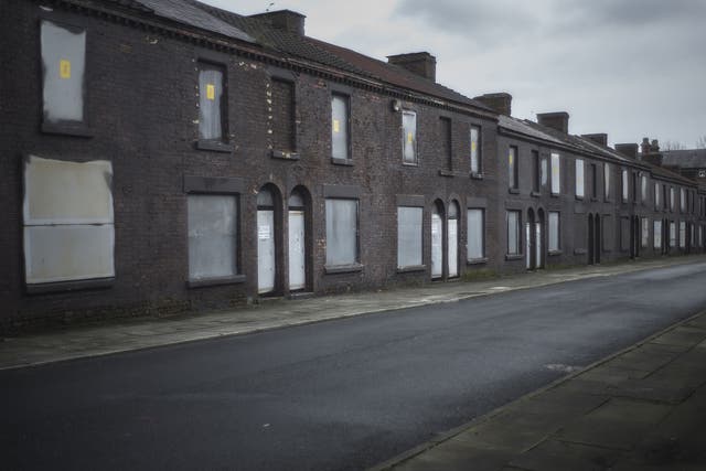 Derelict homes wait for their fate in Toxteth, Liverpool