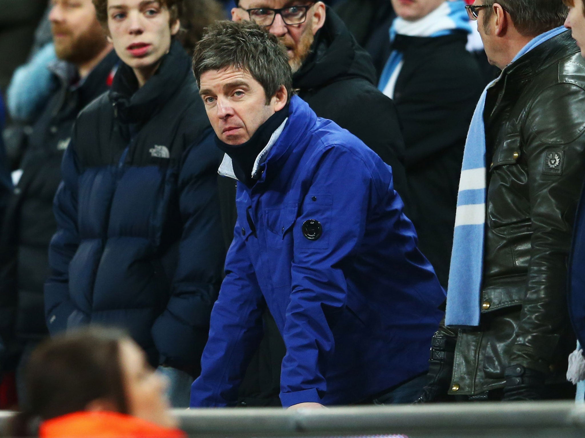 Noel Gallagher at Wembley watching Manchester City's win over Liverpool