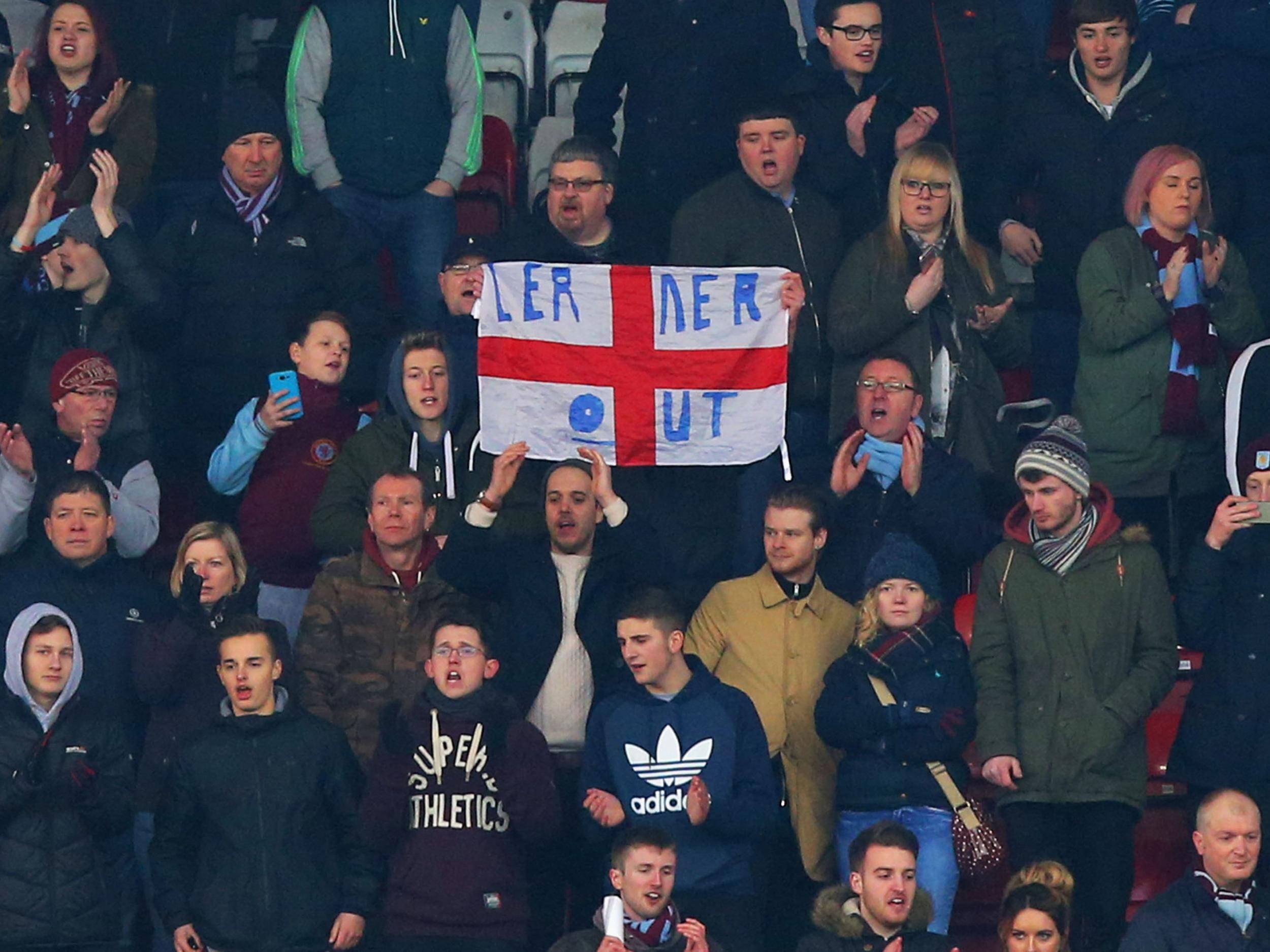 Aston Villa fans vent their fury at the hierarchy