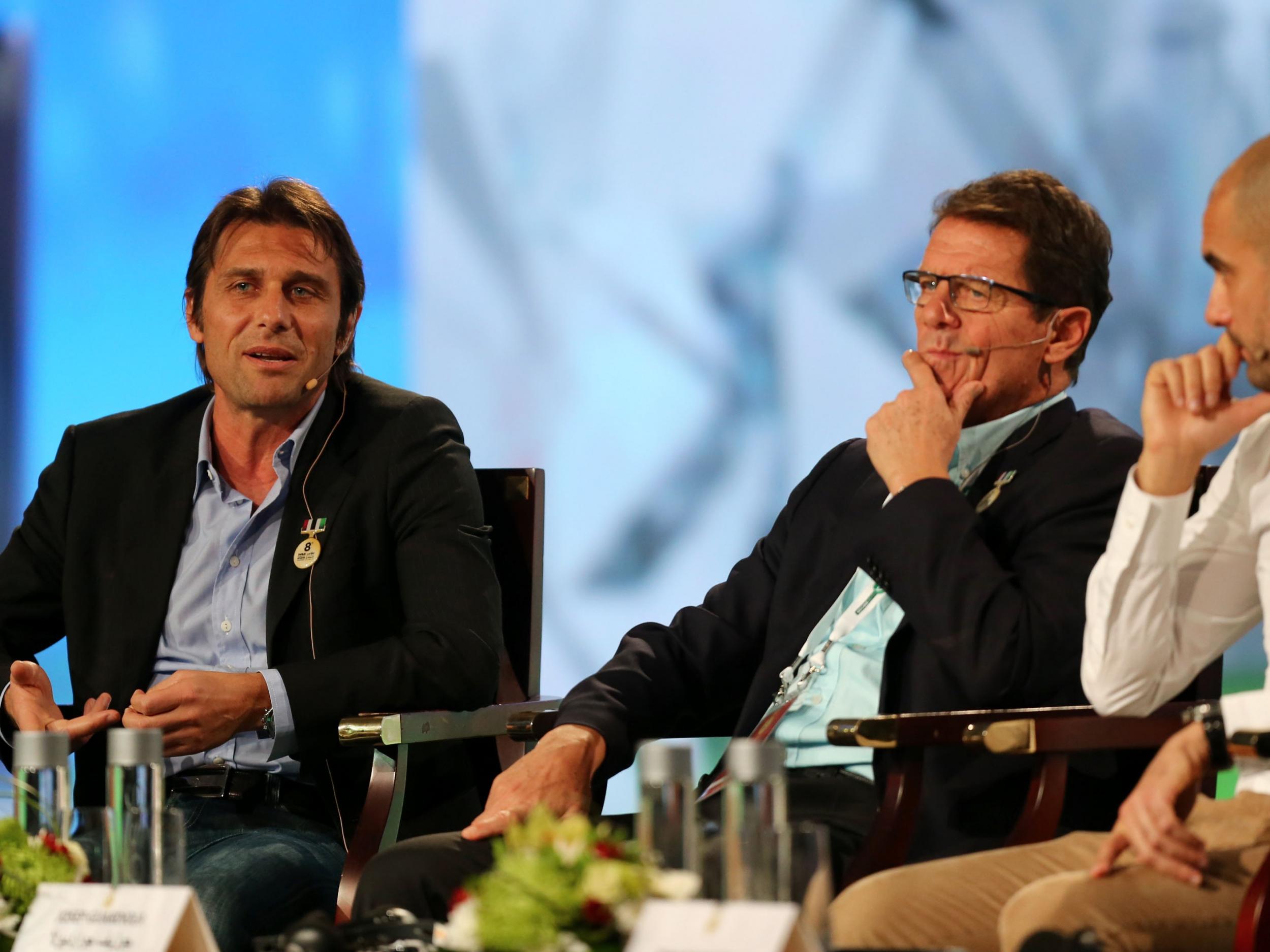 Antonio Conte and Fabio Capello during a previous public appearance