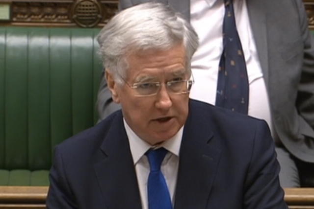 Michael Fallon, the Defence Secretary, answers questions in the House of Commons