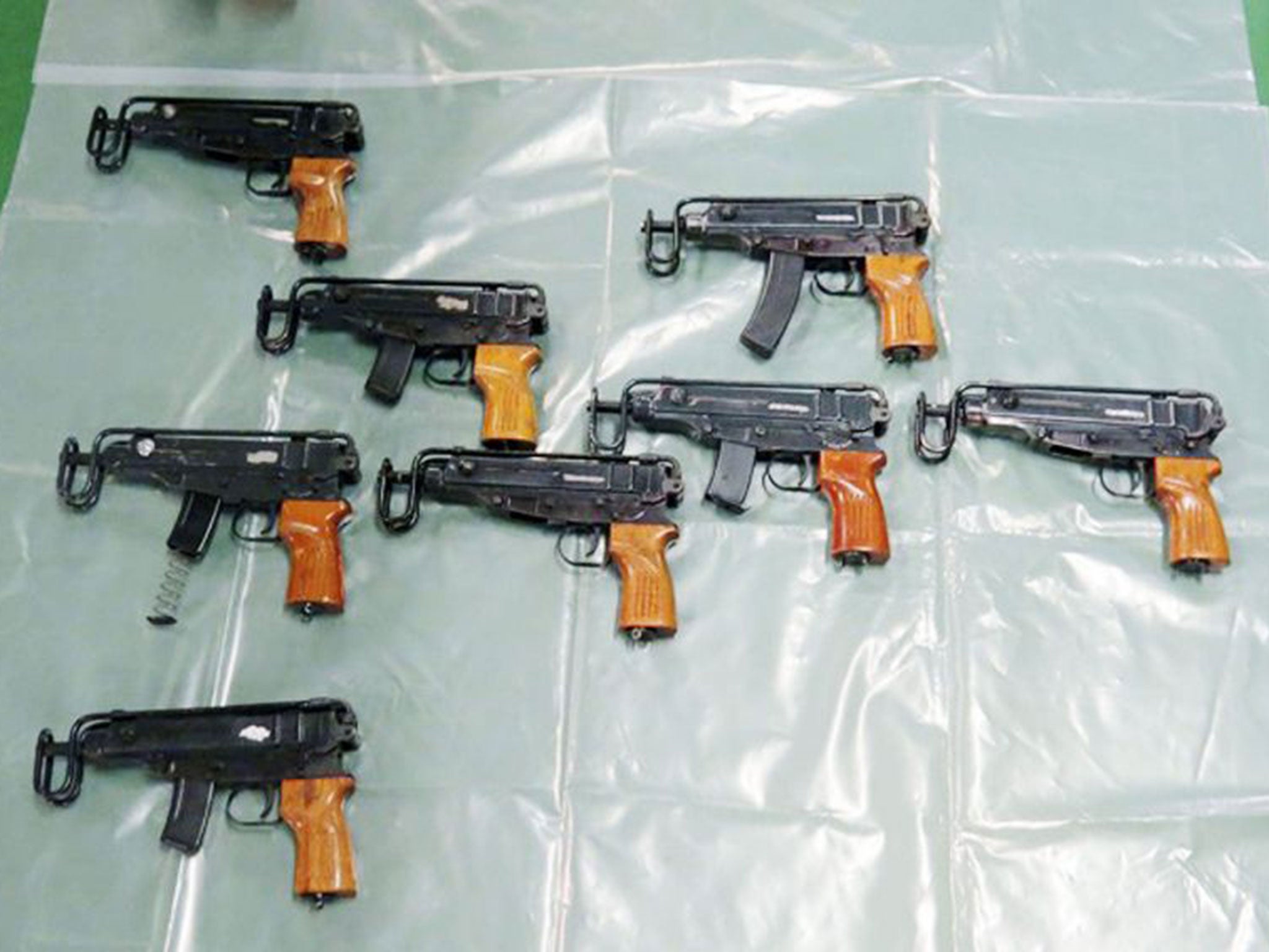 Skorpion machine pistols allegedly smuggled into a Kent marina last summer