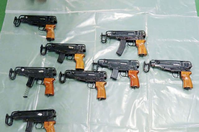 Skorpion machine pistols allegedly smuggled into a Kent marina last summer