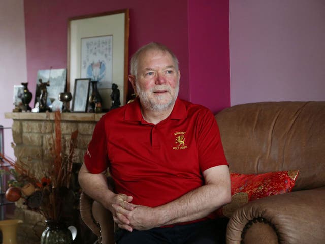 Rhod Palmer, a Royal Navy veteran, at his home in Somerset; he was diagnosed with cancer last year and described the move as ‘a real breakthrough’